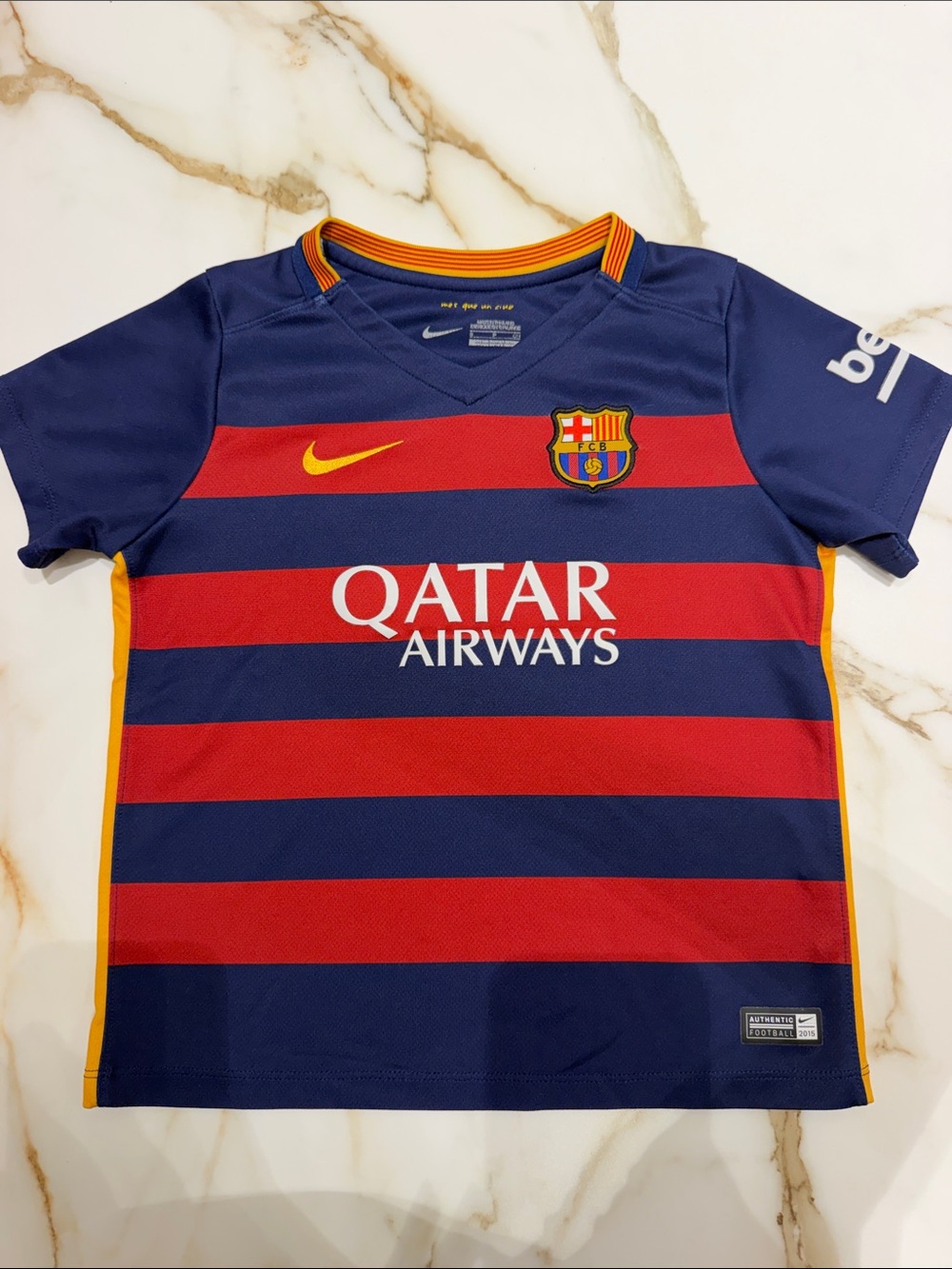 Nike Kids FC Barcelona Home Jersey - Navy & Red with Yellow Accents